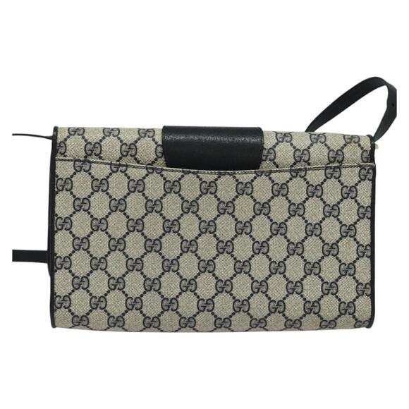 GUCCI GG Supreme Shoulder Bag Pvc Navy Gold - Picture 3 of 16